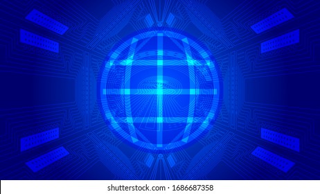 elektronische Schaltung, blauer Hintergrund