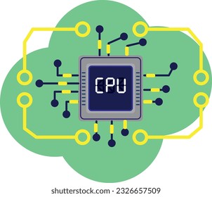 electronic circuits and cpus ,business resource ideas using vector flat illustrations that are designed in a flat design.
