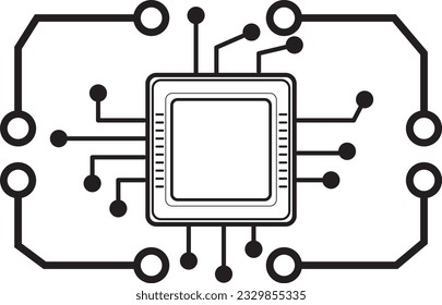 elektronische Schaltungen und Schaltungen, Geschäftsideen, Kunstsymbole und Flachdesign.