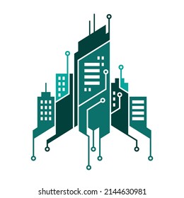 Electronic City Concept. This can be used in companies such as eco-friendly electronic device manufacturers.