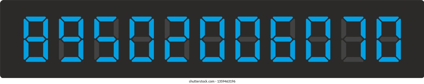 Electronic clock display, red numbers on a black background