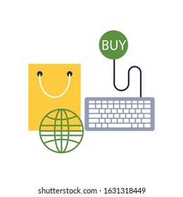 electronic commerce business icon flat design