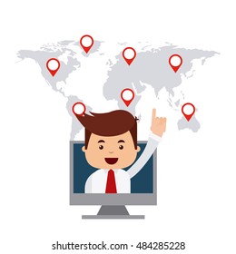 electronic commerce business icon vector illustration, eps10