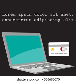 electronic commerce design, Concept of paymentonline account via computer or laptop. 