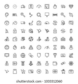 Electronic commerce flat icon set . Single high quality outline symbol of info for web design or mobile app. Thin line signs for design logo, visit card, etc. Outline logo of electronic commerce