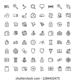 Electronic commerce flat icon set . Single high quality outline symbol of info for web design or mobile app. Thin line signs for design logo, visit card, etc. Outline logo of electronic commerce