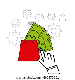 electronic commerce flat line icons vector illustration design
