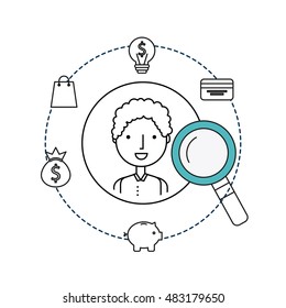 electronic commerce flat line icons vector illustration design