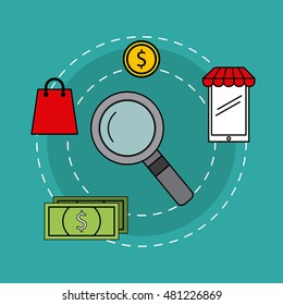 electronic commerce flat set icons vector illustration design
