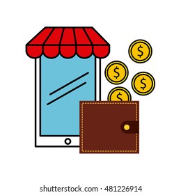 electronic commerce flat set icons vector illustration design