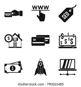 Electronic commerce icons set. Simple set of 9 electronic commerce vector icons for web isolated on white background