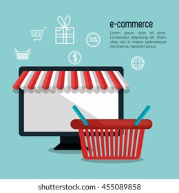 electronic commerce  isolated icon design, vector illustration  graphic 