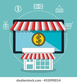electronic commerce  isolated icon design, vector illustration  graphic 