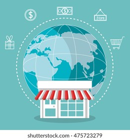 electronic commerce  isolated icon design, vector illustration  graphic 