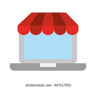 electronic commerce with laptop   isolated icon design, vector illustration  graphic 