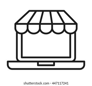 electronic commerce with laptop   isolated icon design, vector illustration  graphic 
