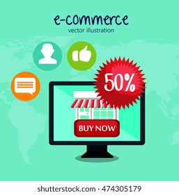 electronic commerce marketing icon vector illustration graphic