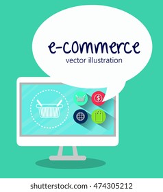 electronic commerce marketing icon vector illustration graphic