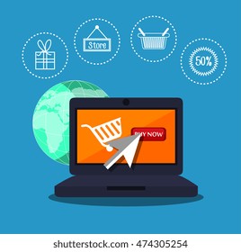 electronic commerce marketing icon vector illustration graphic