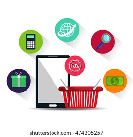 electronic commerce marketing icon vector illustration graphic