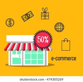 electronic commerce marketing icon vector illustration graphic