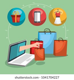 electronic commerce set icons