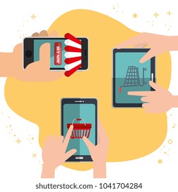 electronic commerce set icons
