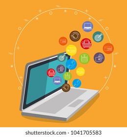 electronic commerce set icons