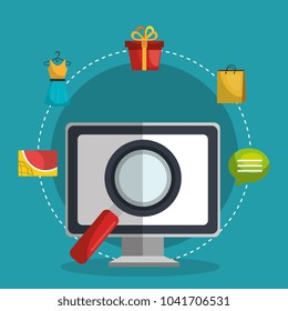 electronic commerce set icons