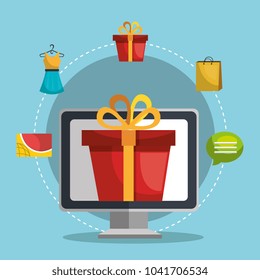 electronic commerce set icons