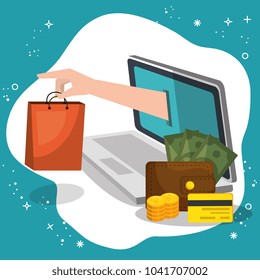 electronic commerce set icons