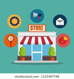 electronic commerce set icons