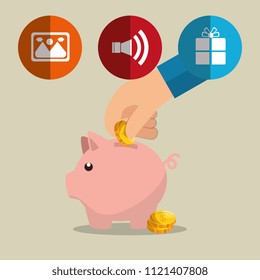 electronic commerce set icons