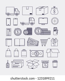 electronic commerce set icons