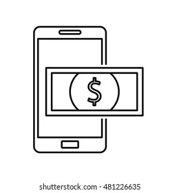 electronic commerce with smartphone vector illustration design
