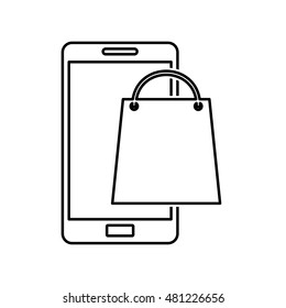 electronic commerce with smartphone vector illustration design