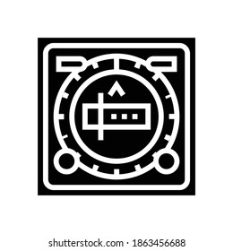 electronic compass glyph icon vector. electronic compass sign. isolated contour symbol black illustration