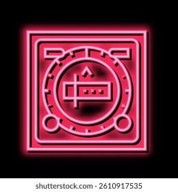 electronic compass neon light sign vector. electronic compass illustration