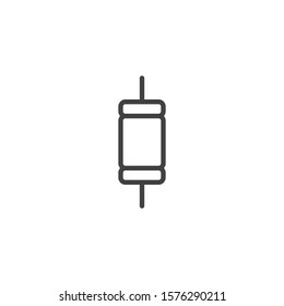 Electronic component, Resistor line icon. linear style sign for mobile concept and web design. Resistor, semiconductor outline vector icon. Capacitor symbol, logo illustration. Vector graphics