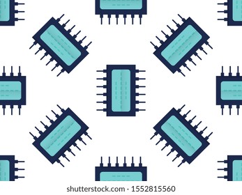 Electronic component seamless pattern design, Repeat textile design. Fabric print.
