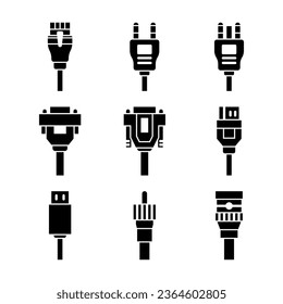 Electronic Components Glyph Vector Elements Icons