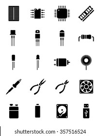 Electronic Components Icon Set svg