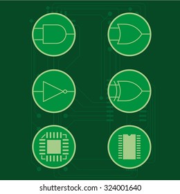 Electronic components icons