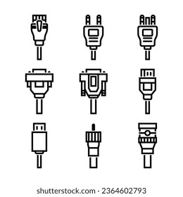 Electronic Components Line Vector Elements Icons