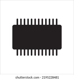 electronic components and microchip icon vector drawing