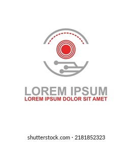 electronic components and networks. Network logo template.
