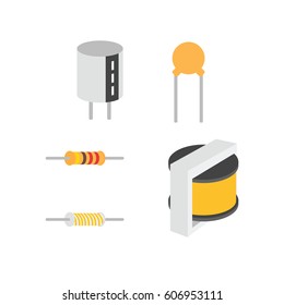 Electronic components, Vector of icons by EPS10.