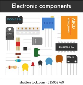 electronic components vector illustration flat design 