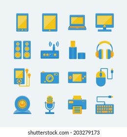 Electronic computer devices icons