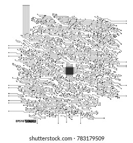 Electronic Computer Hardware Circuit Board. EPS10 Vector